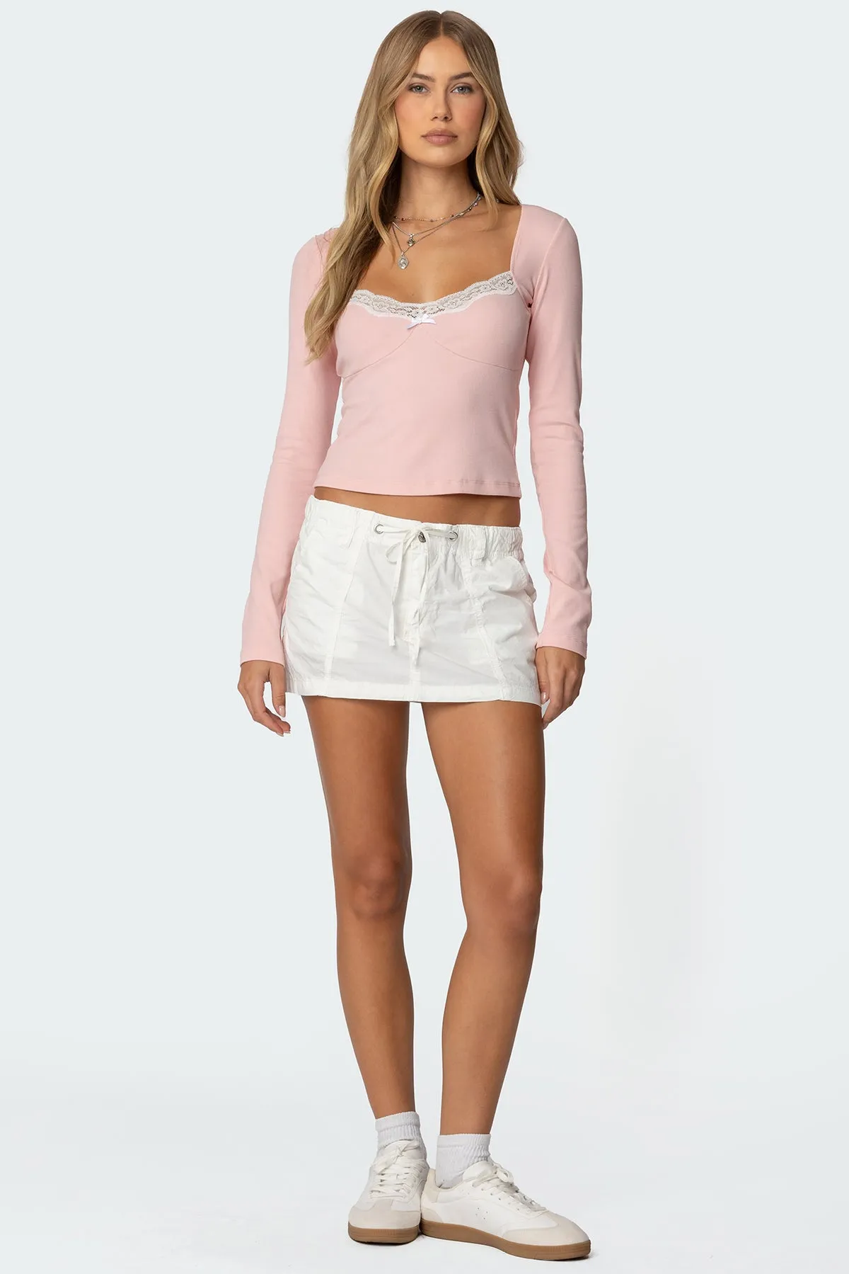 Morgyn Lace Trim Ribbed Top sold by Edikted product image thumbnail 5