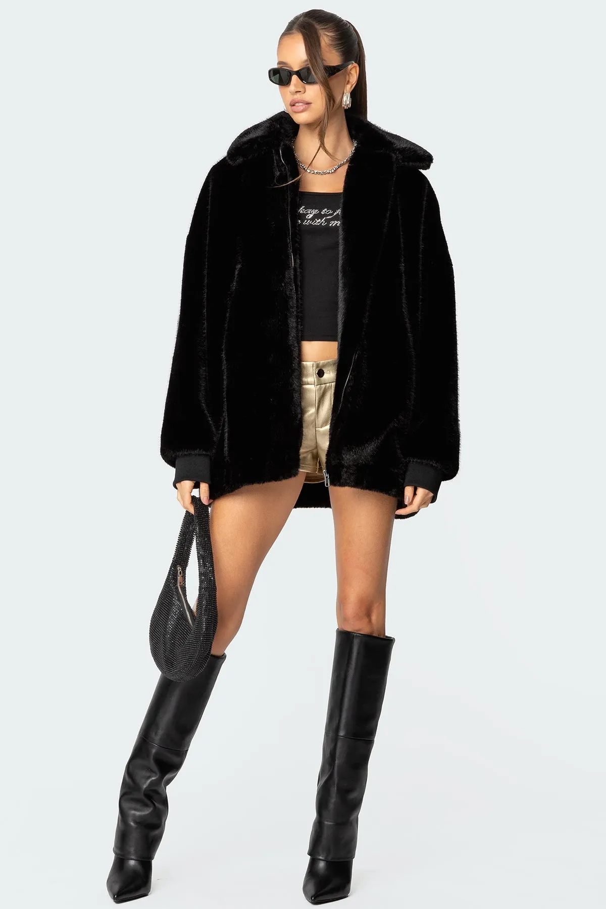 Taylor Oversized Faux Fur Jacket sold by Edikted product image thumbnail 2