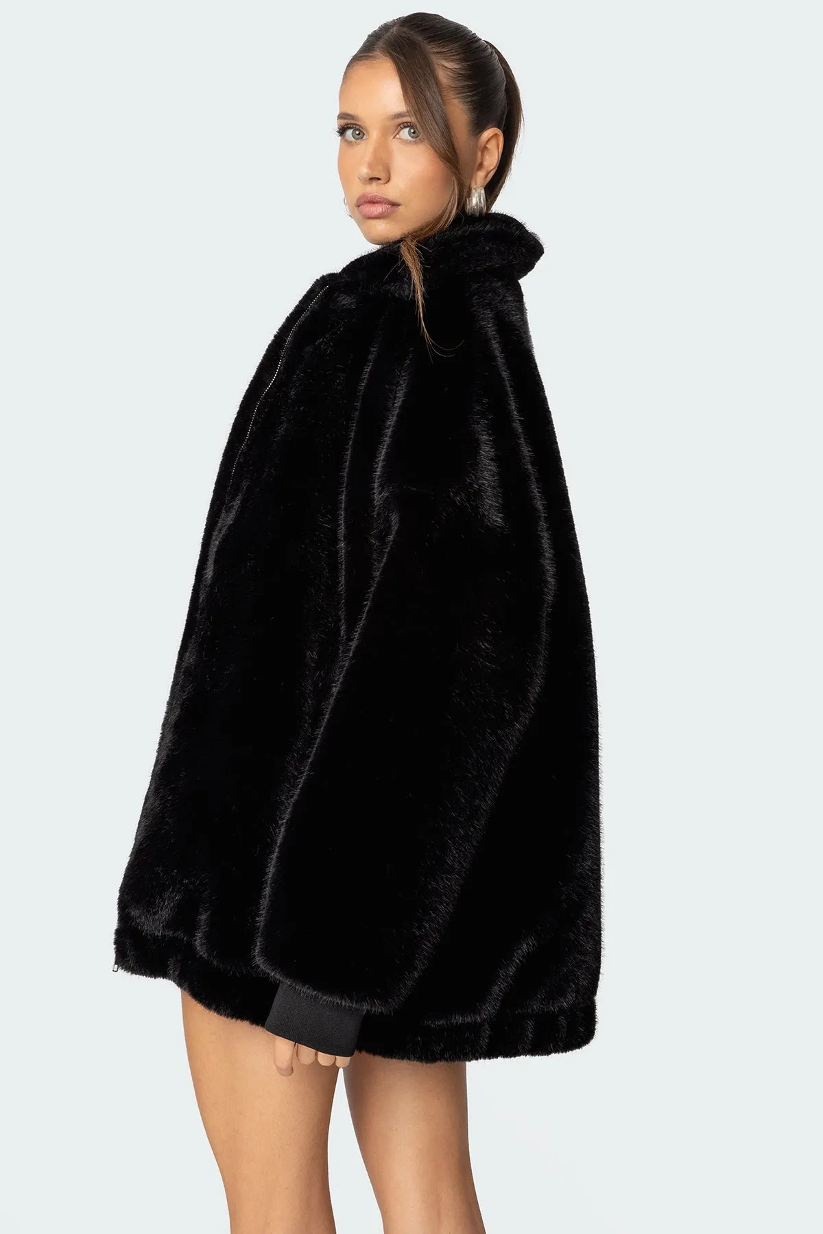 Taylor Oversized Faux Fur Jacket sold by Edikted product image thumbnail 4