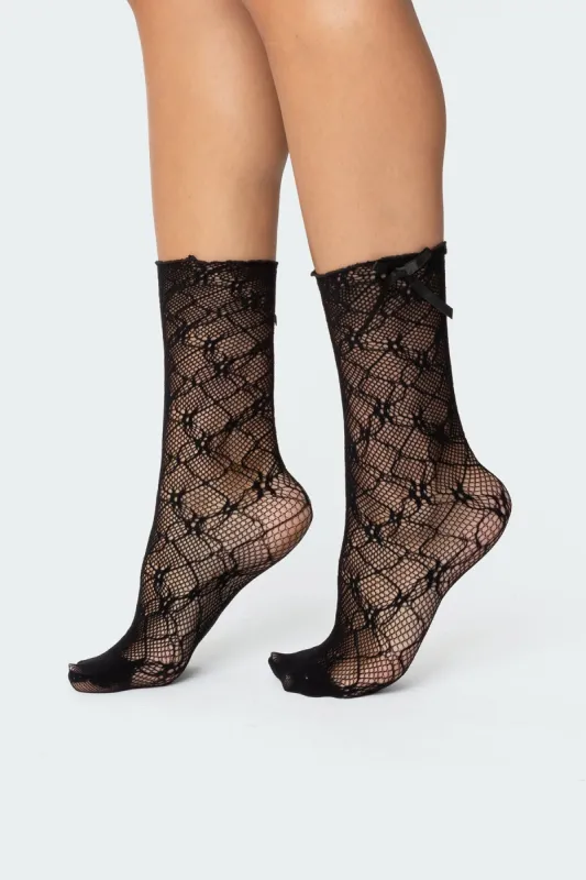 Stretchy Knit Mesh Socks sold by Edikted