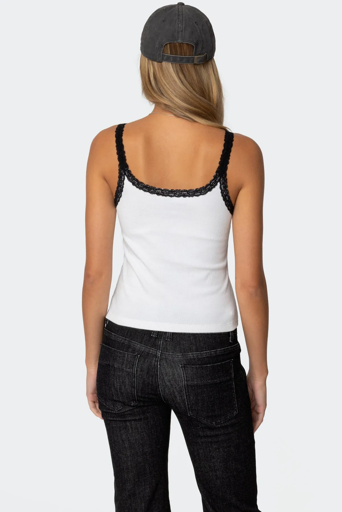 Jude Lacey Ribbed Tank Top sold by Edikted product image thumbnail 5