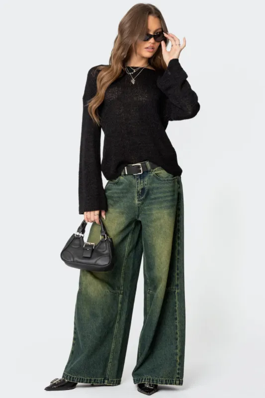 Shawn Washed Low Rise Jeans sold by Edikted
