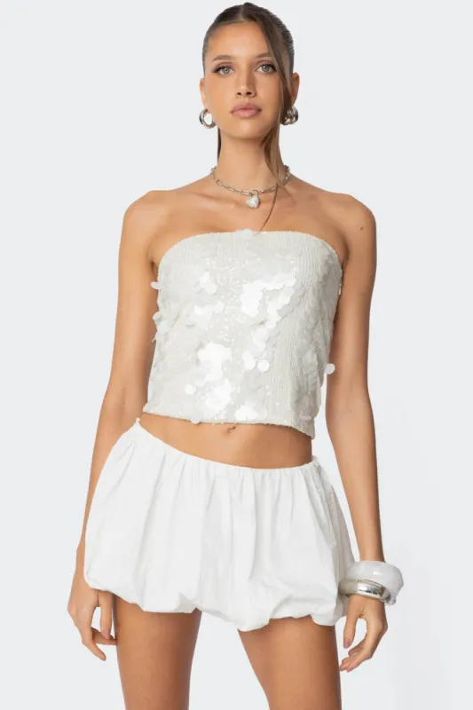 Samara Sequin Strapless Top sold by Edikted