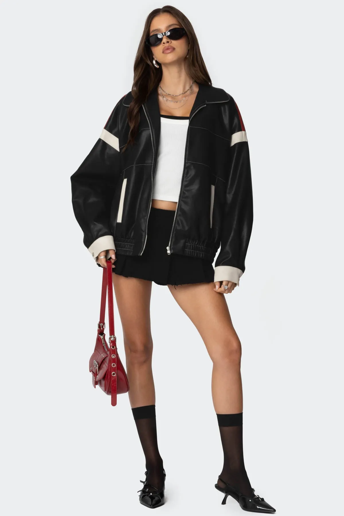 North Star Faux Leather Jacket sold by Edikted product image thumbnail 2