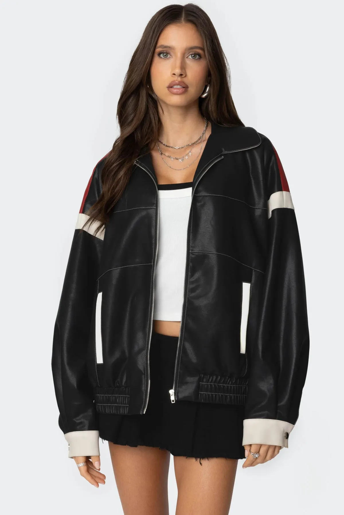 North Star Faux Leather Jacket sold by Edikted product image thumbnail 3