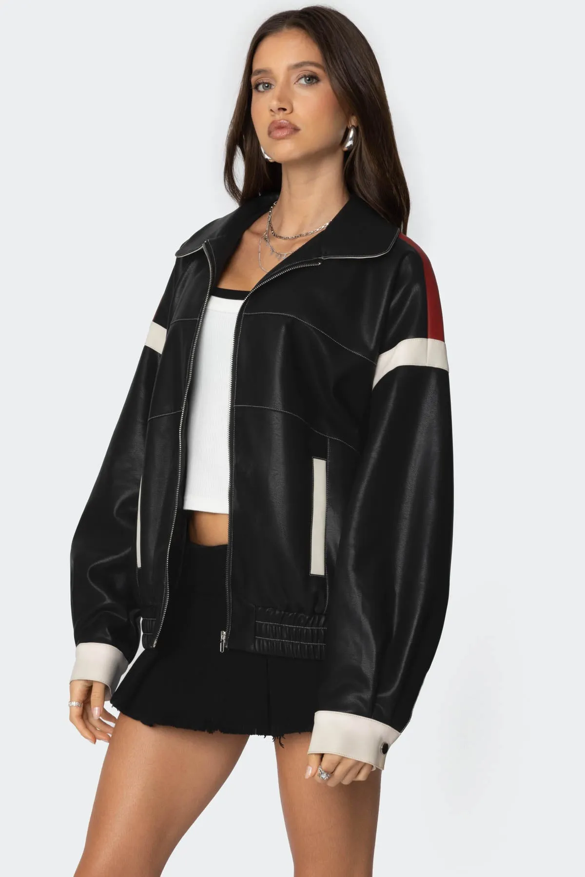 North Star Faux Leather Jacket sold by Edikted product image thumbnail 5