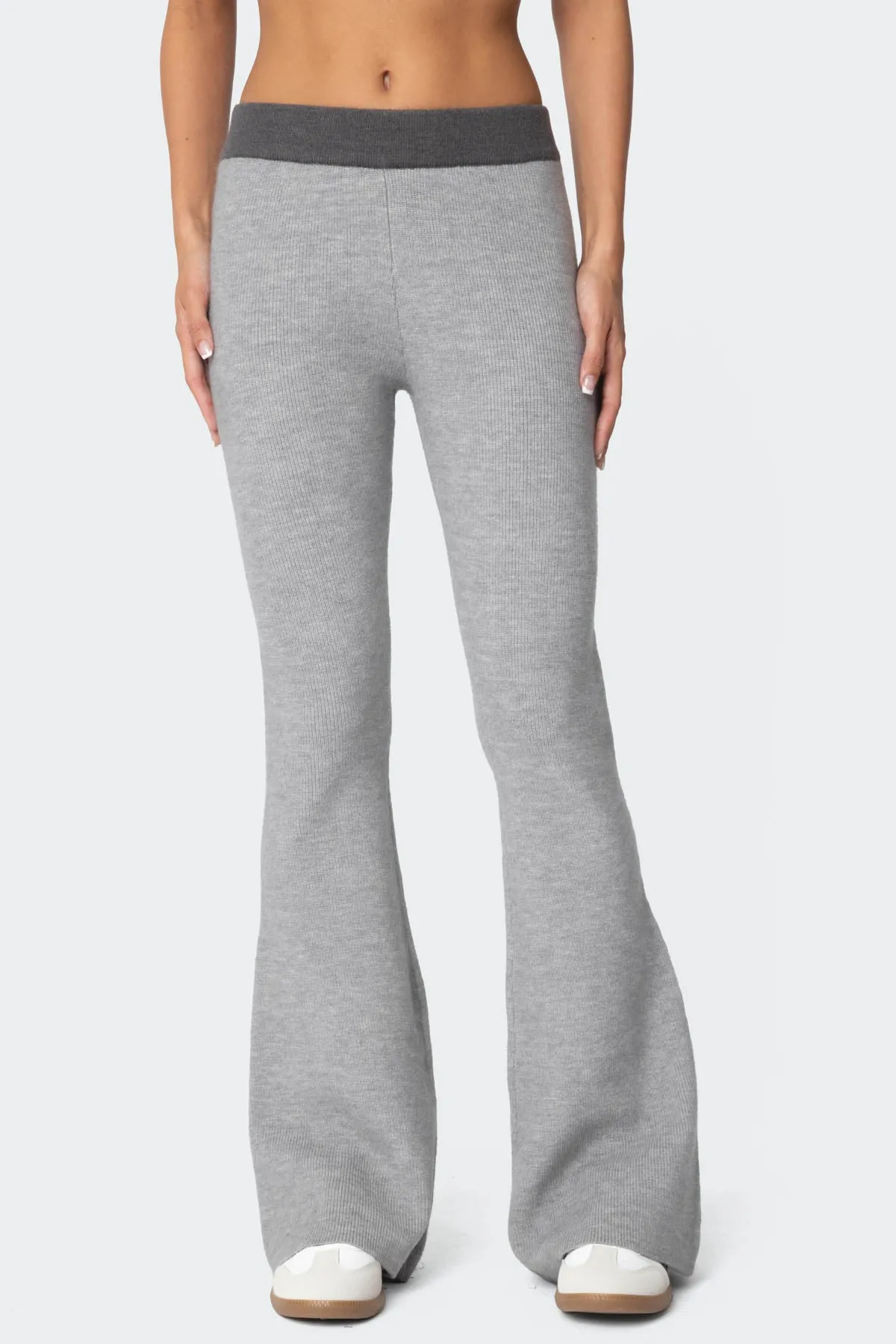 Lei Contrast Knit Flared Pants sold by Edikted product image thumbnail 4