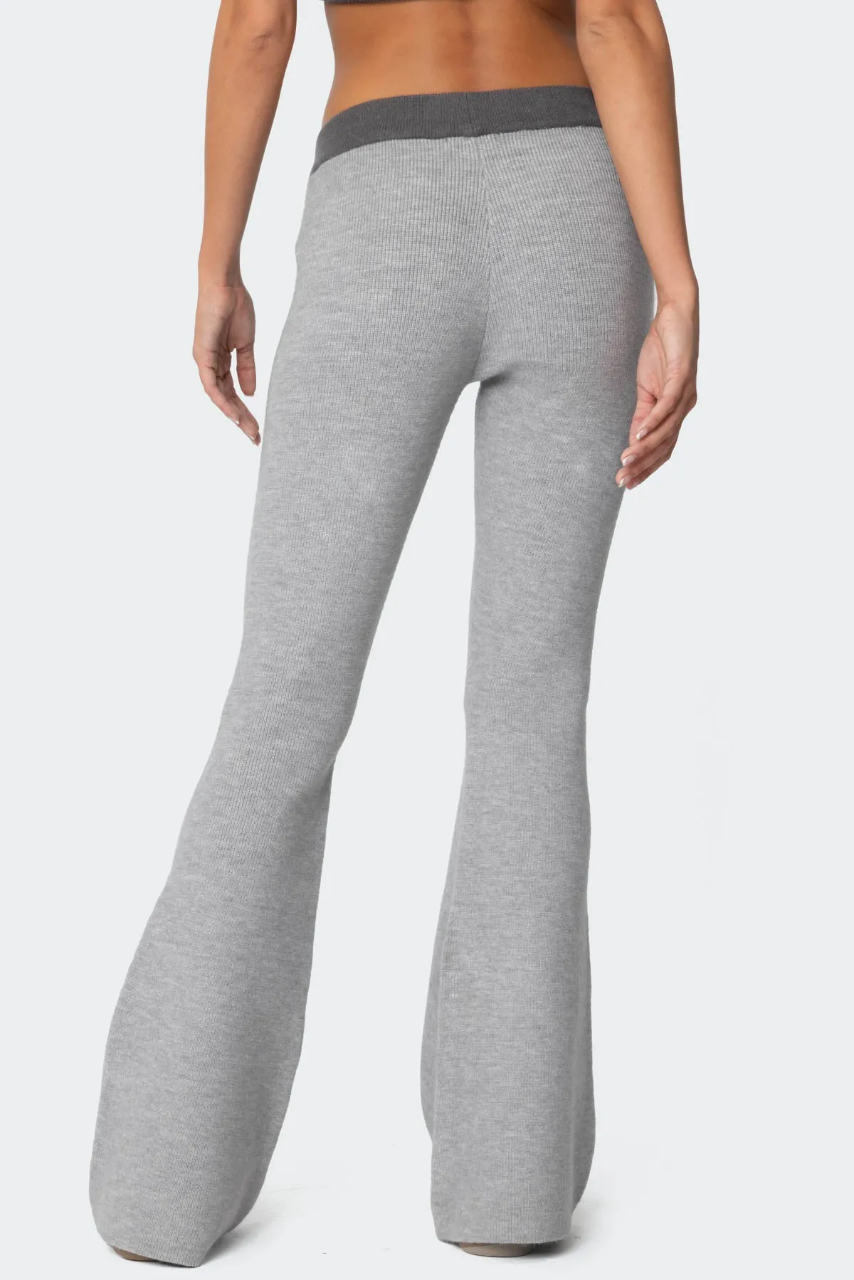 Lei Contrast Knit Flared Pants sold by Edikted product image thumbnail 5