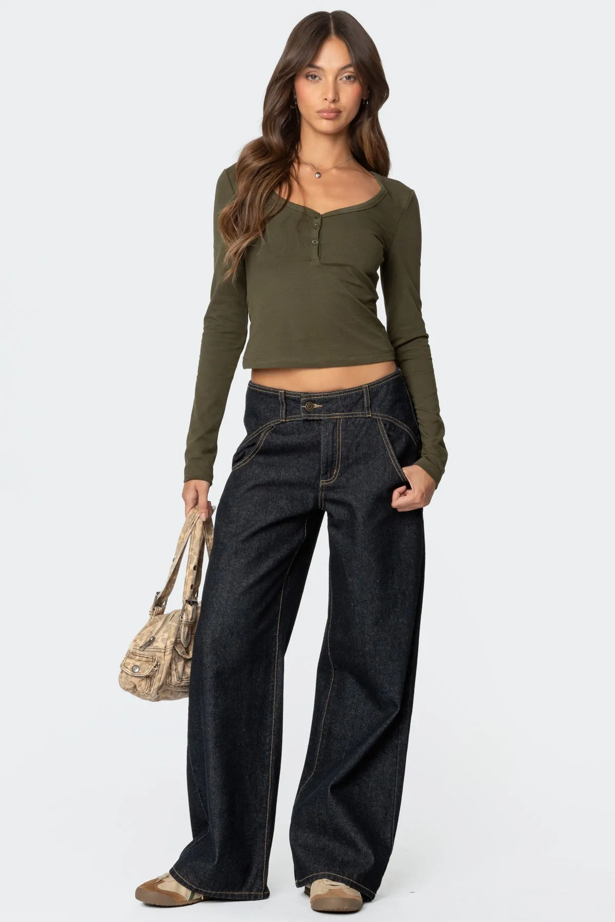 Leah Henley Top sold by Edikted product image thumbnail 2