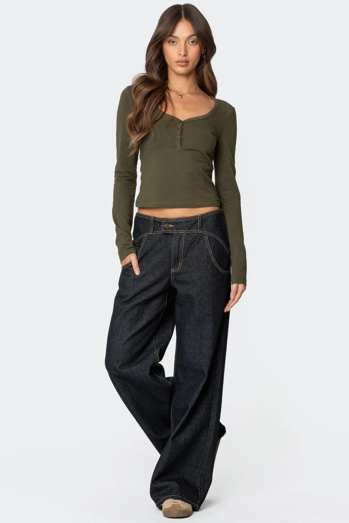 Leah Henley Top sold by Edikted product image thumbnail 4