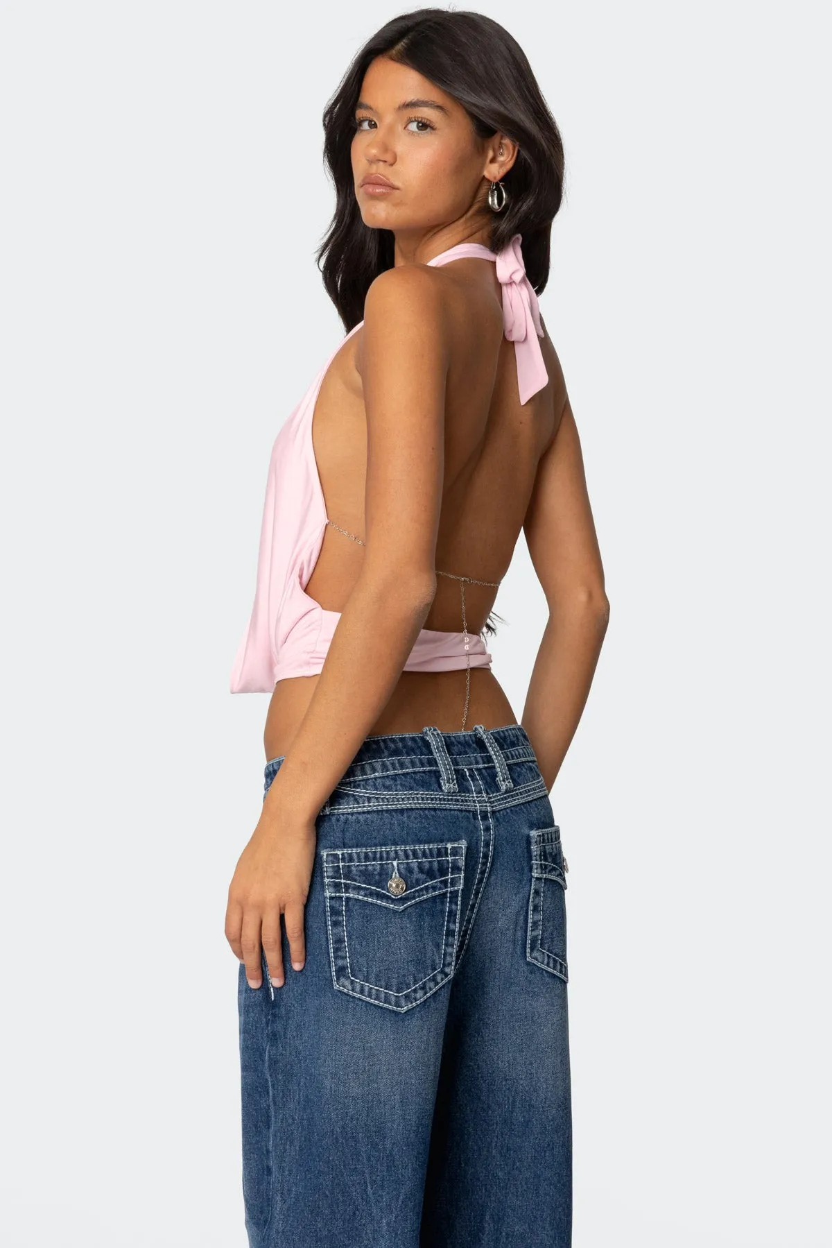 Deep Cowl Neck Open Back Top sold by Edikted product image thumbnail 5