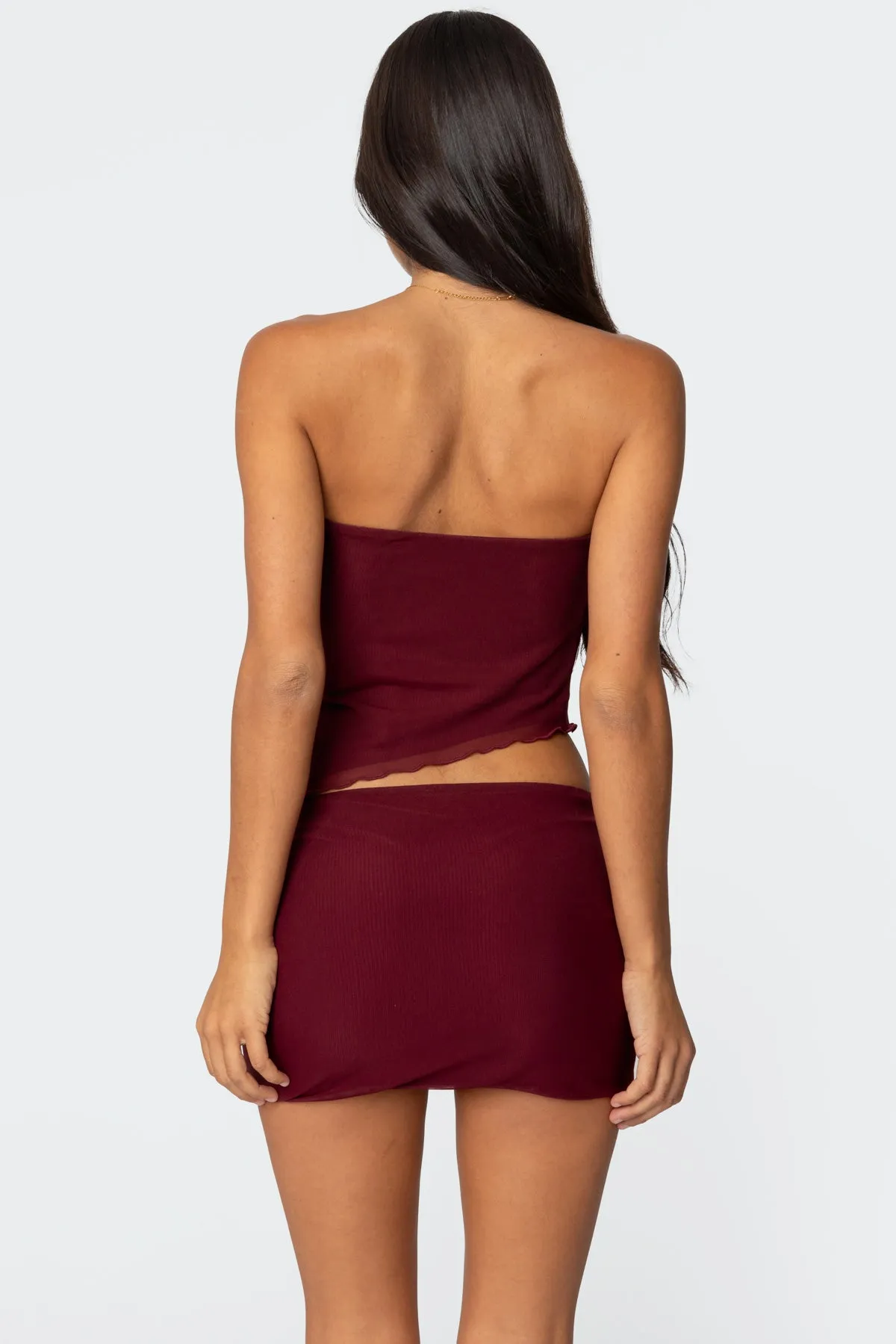 Vivi Mesh Asymmetric Tube Top sold by Edikted product image thumbnail 3