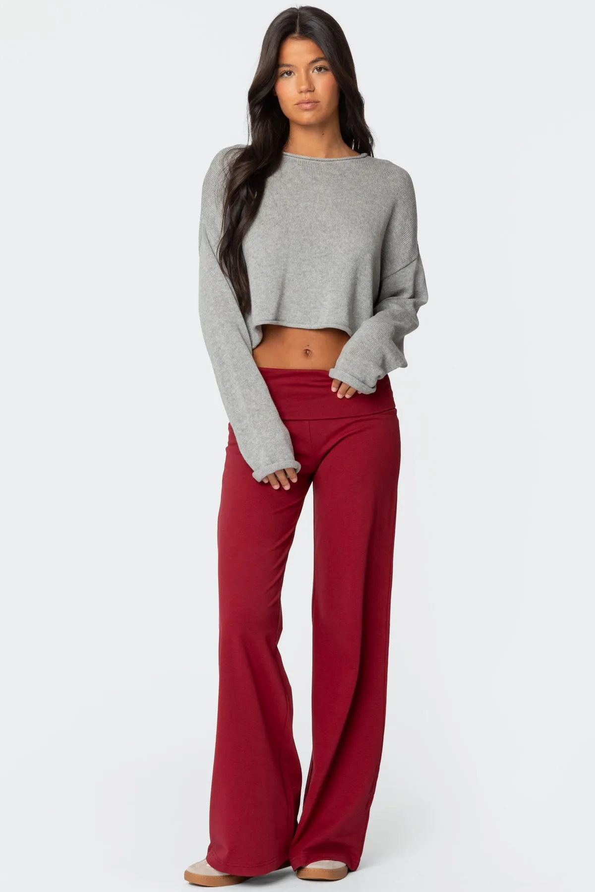 Wide Leg Foldover Pants sold by Edikted product image thumbnail 5