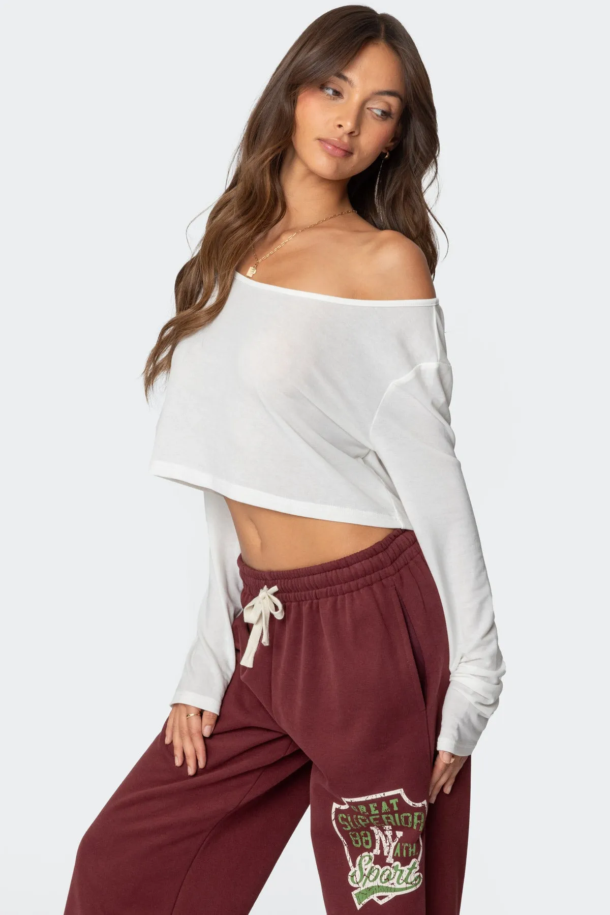 Cropped Off Shoulder Top sold by Edikted product image thumbnail 4