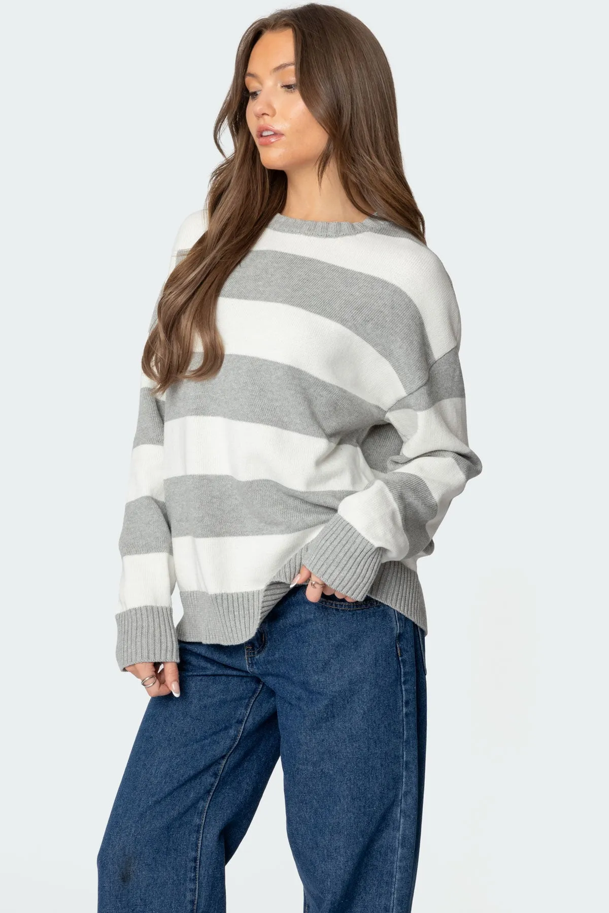Richie Oversized Striped Sweater sold by Edikted product image thumbnail 3
