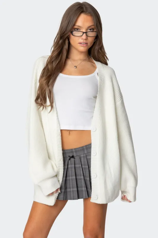 Mathilde Oversized V Neck Cardigan sold by Edikted