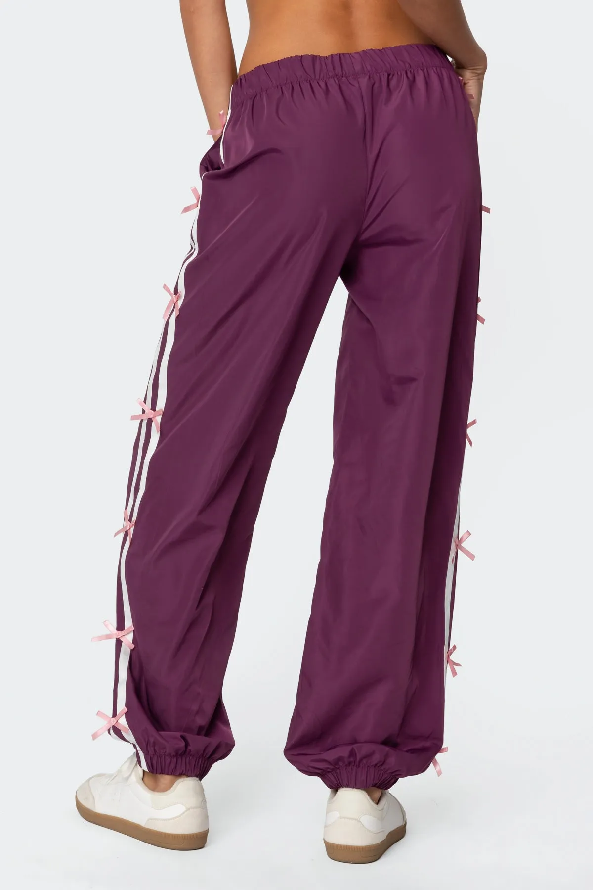 Bow Stripe Nylon Track Pants sold by Edikted product image thumbnail 5