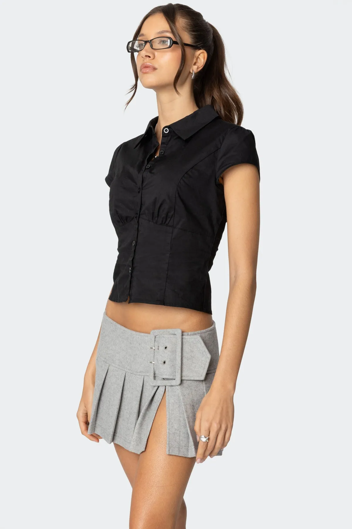 Massie Tailored Button Up Shirt sold by Edikted product image thumbnail 3