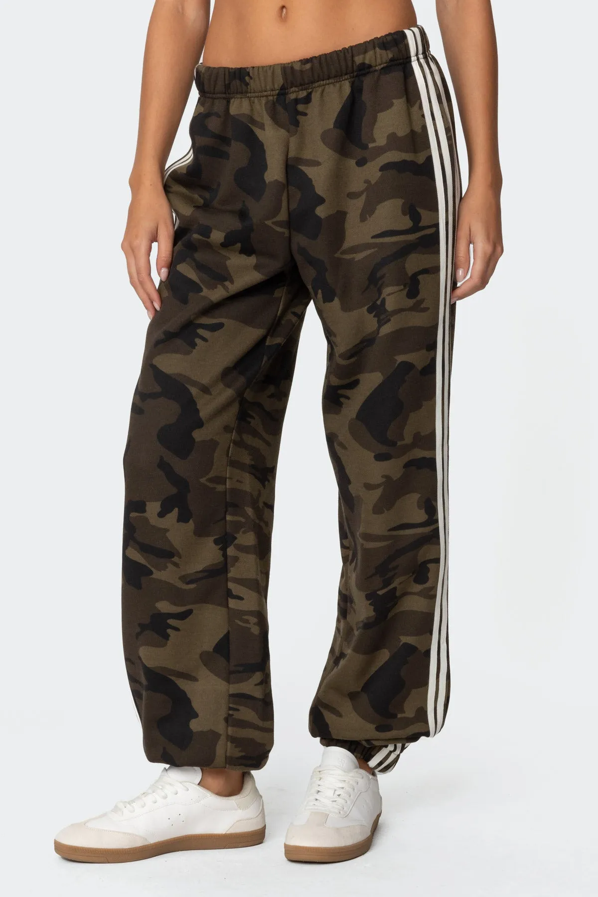 Camo Contrast Striped Sweatpants sold by Edikted product image thumbnail 2
