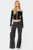 Contrast Bow Off Shoulder Top sold by Edikted