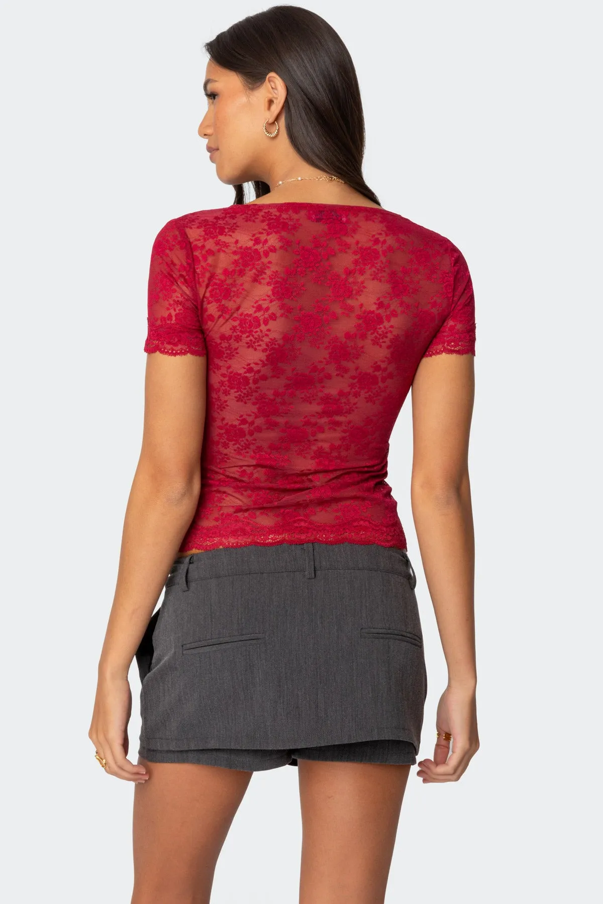Roxana Sheer Lace Top sold by Edikted product image thumbnail 5
