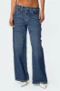 Contrast Stitch Low Rise Boyfriend Jeans sold by Edikted