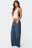 Contrast Stitch Low Rise Boyfriend Jeans sold by Edikted