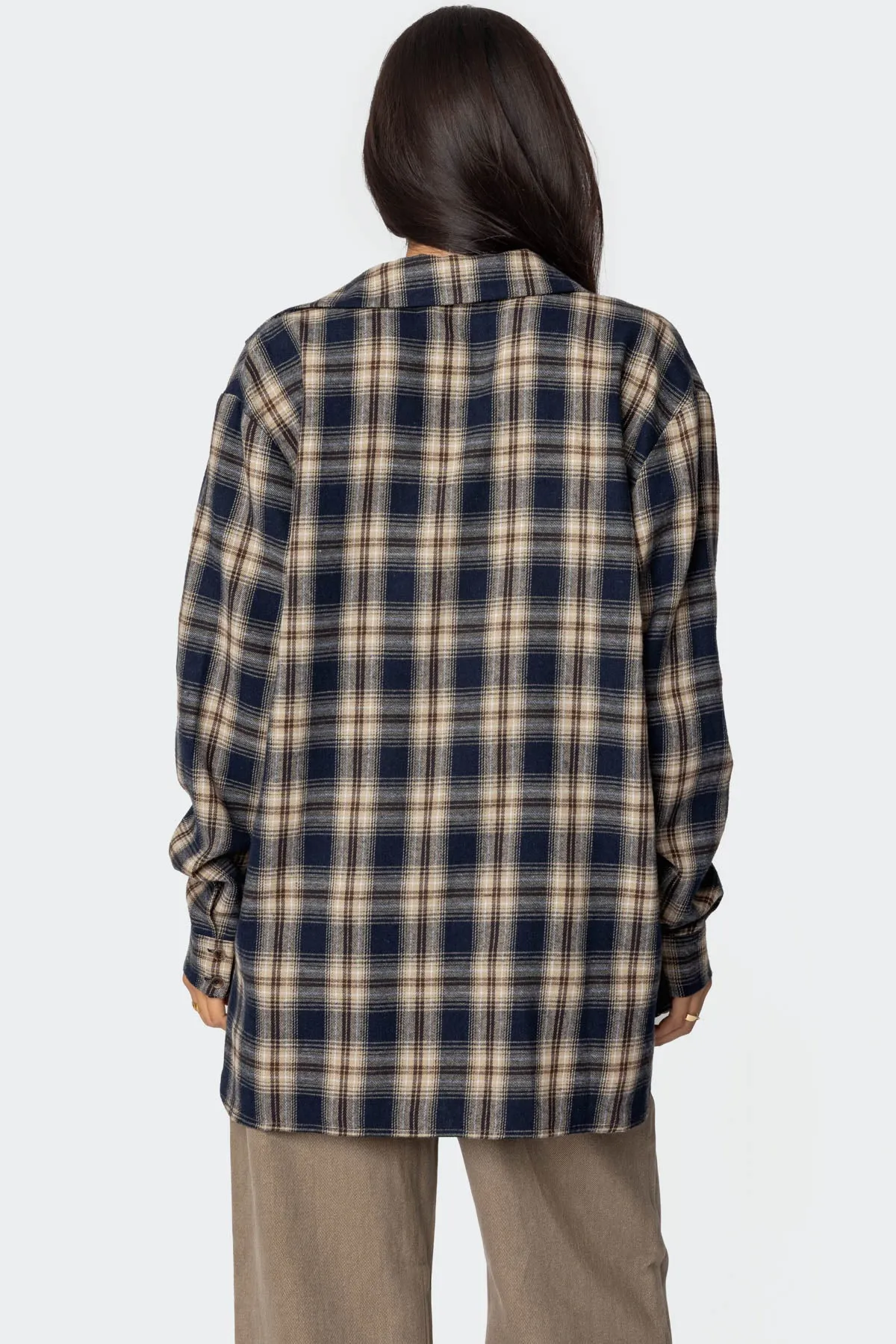 Plaid Flannel Button Up Shirt sold by Edikted product image thumbnail 5