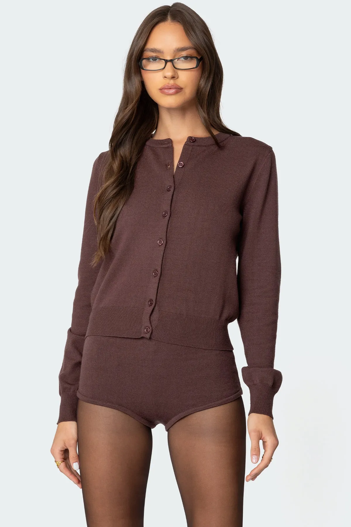 Ashlin Button Up Knit Cardigan sold by Edikted