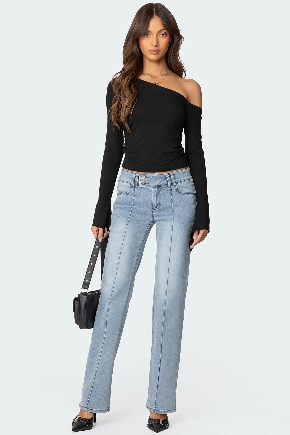 Avril Low Rise Bootcut Jeans sold by Edikted product image thumbnail 5