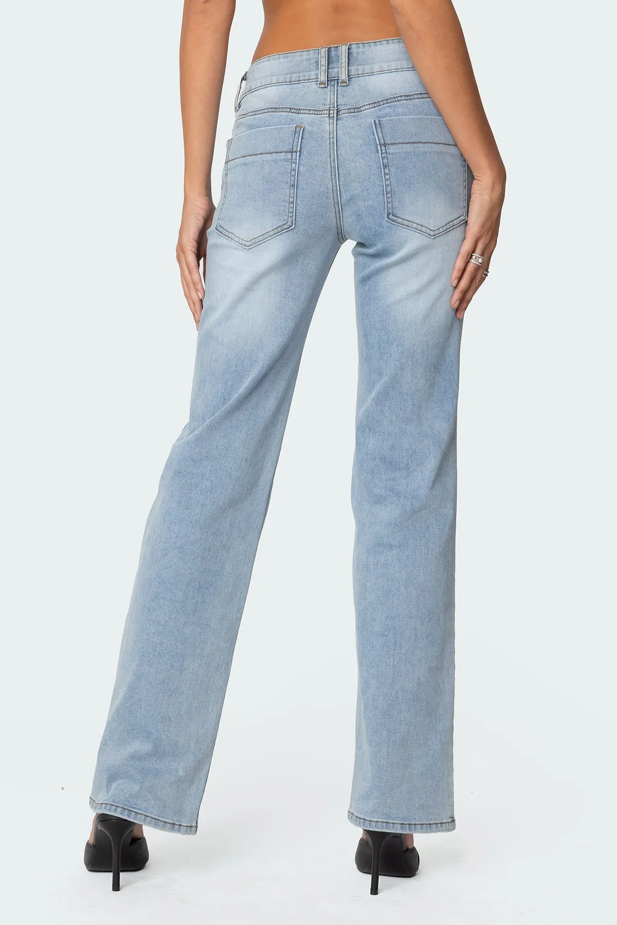Avril Low Rise Bootcut Jeans sold by Edikted product image thumbnail 4