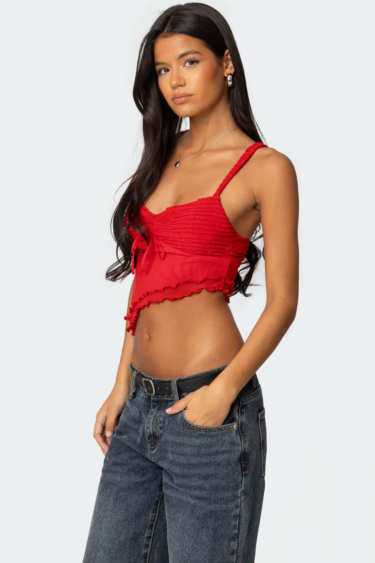 Ruffled Asymmetric Tank Top sold by Edikted product image thumbnail 3
