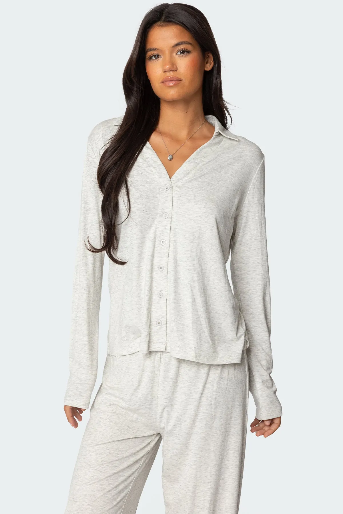 Justina Button Up Top sold by Edikted
