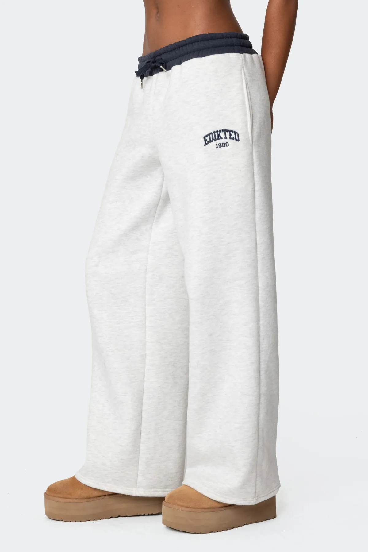 Edikted Contrast Embroidered Sweatpants sold by Edikted product image thumbnail 4