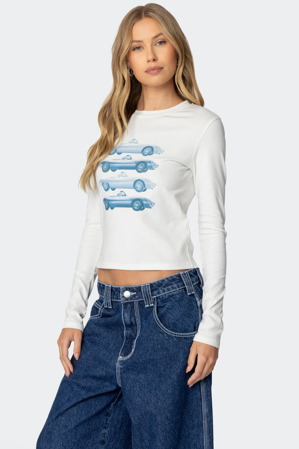 Car Club Long Sleeve T Shirt sold by Edikted product image thumbnail 3
