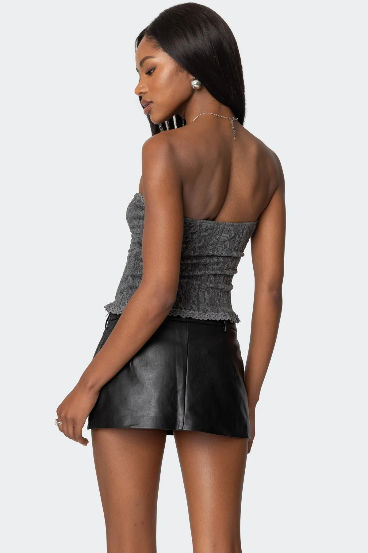 Lacey Knit Tube Top sold by Edikted product image thumbnail 3