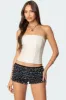 Betty Lace Up Faux Leather Corset sold by Edikted