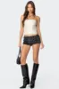 Betty Lace Up Faux Leather Corset sold by Edikted