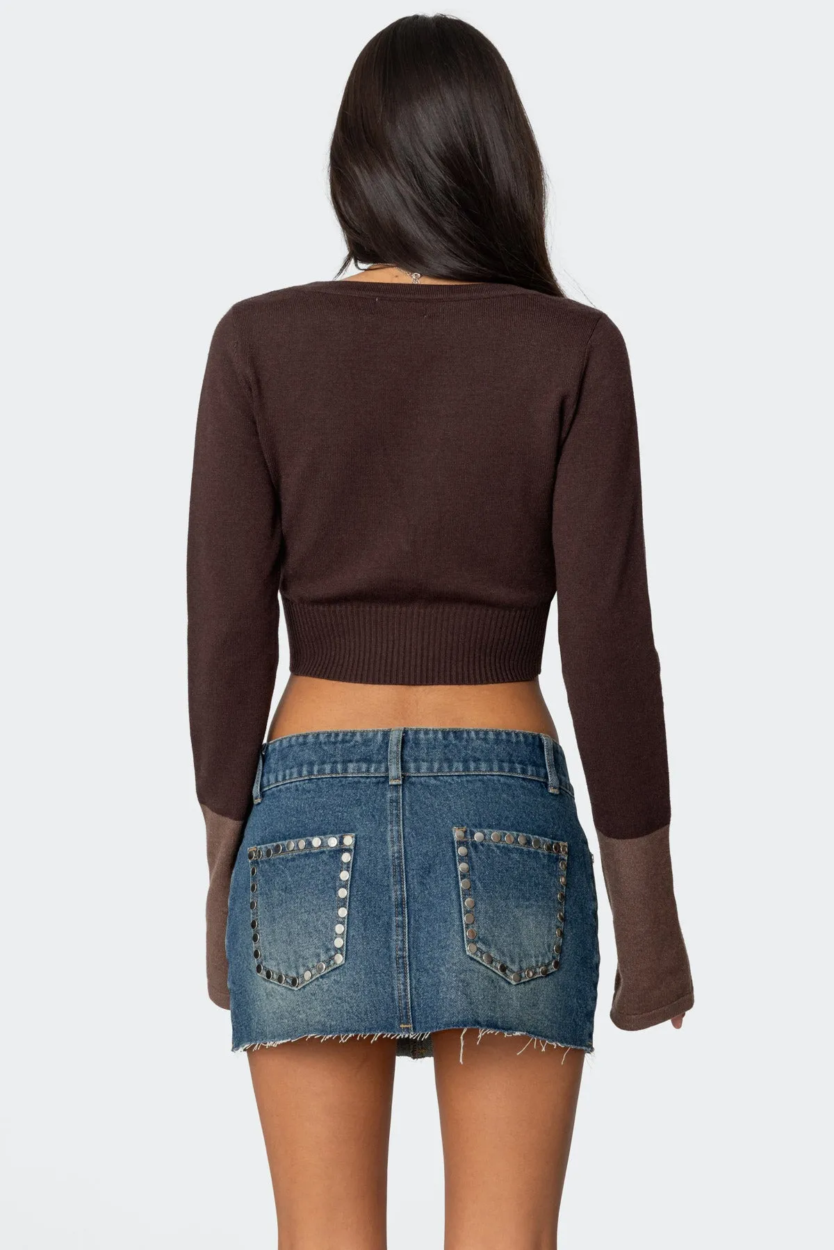 Color Block Flared Sleeve Cardigan sold by Edikted product image thumbnail 5