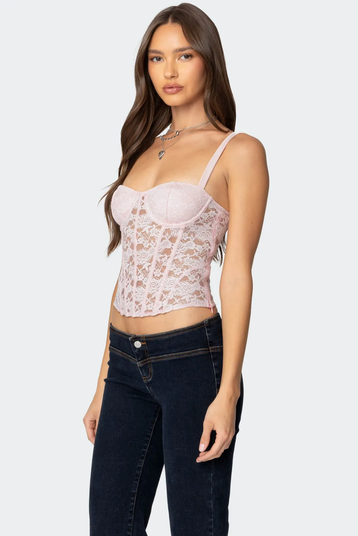 Drew Sheer Lace Cupped Corset sold by Edikted product image thumbnail 3