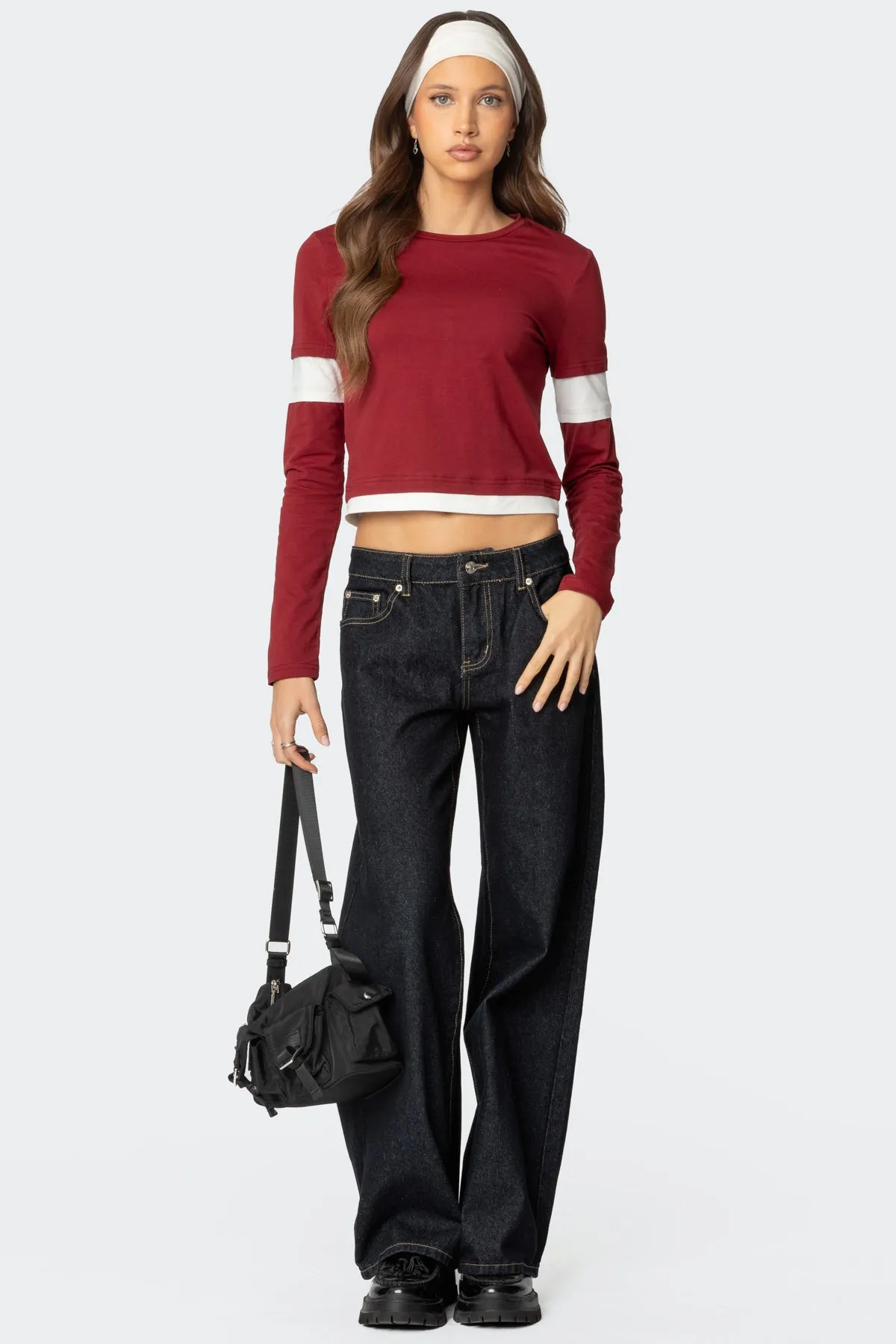 Paula Layered Long Sleeve T Shirt sold by Edikted product image thumbnail 2