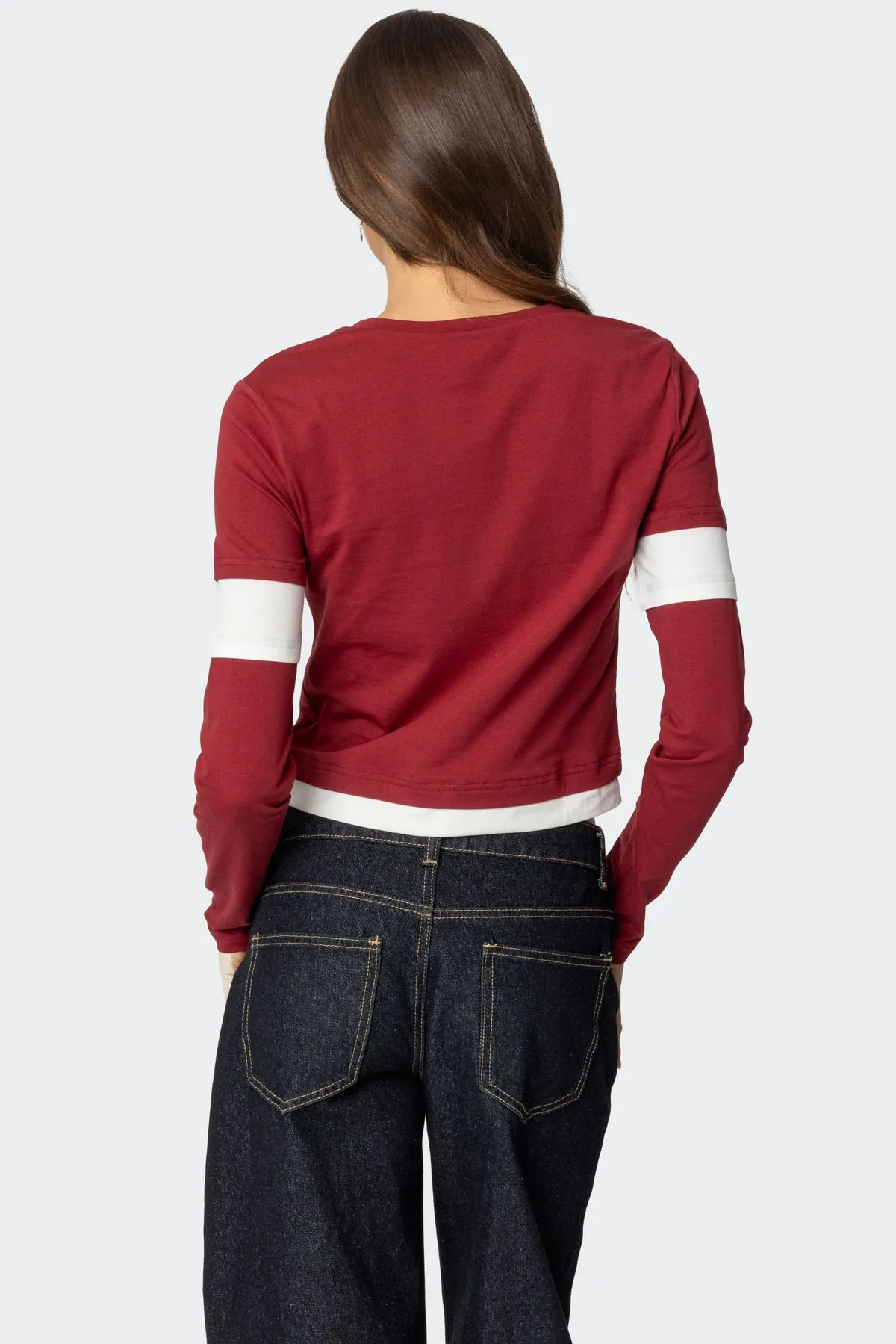 Paula Layered Long Sleeve T Shirt sold by Edikted product image thumbnail 5