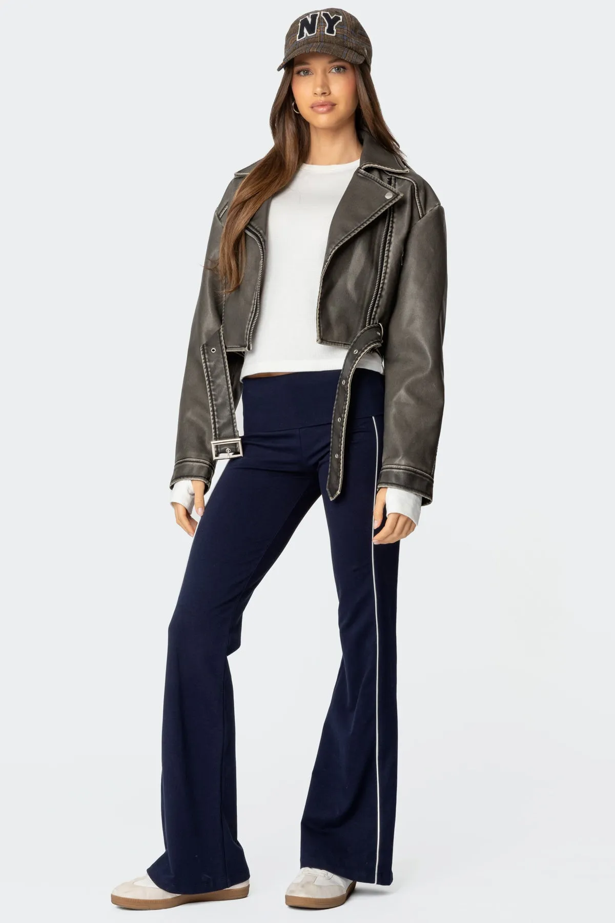 Livie Fold Over Flared Leggings sold by Edikted