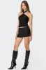 Karine Pinstripe Pleated Mini Skort sold by Edikted