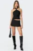 Karine Pinstripe Pleated Mini Skort sold by Edikted