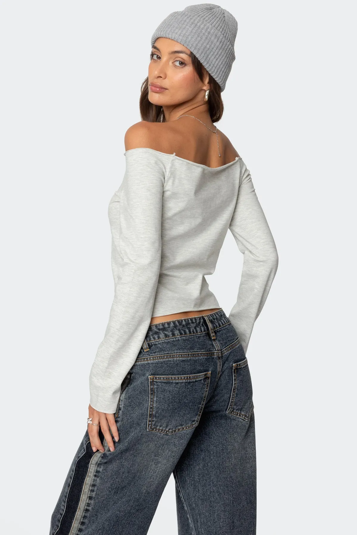 Aspen Ski Club Off Shoulder Top sold by Edikted product image thumbnail 5