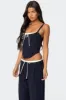 Pinstripe Peekaboo Drawstring Corset sold by Edikted