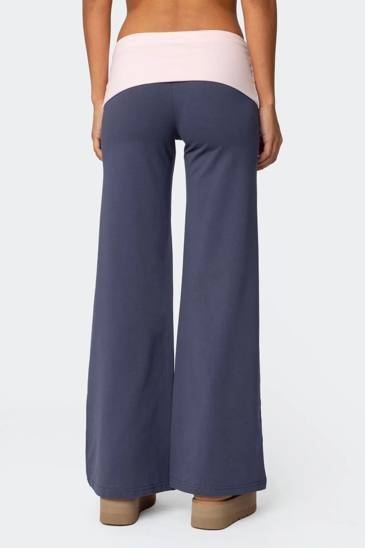 Wide Leg Contrast Fold Over Pants sold by Edikted product image thumbnail 5
