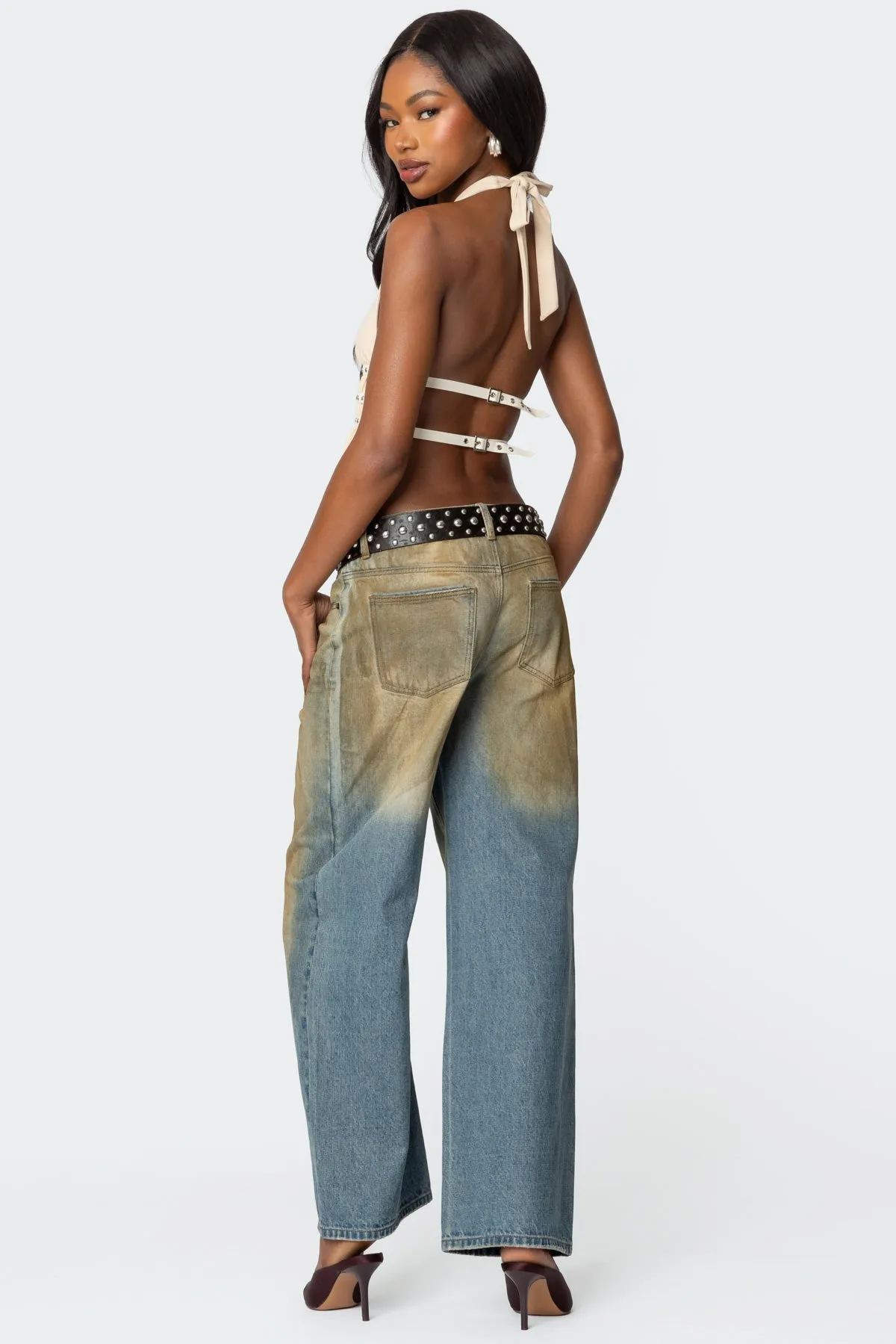 Studded Split Front Backless Halter Top sold by Edikted product image thumbnail 2