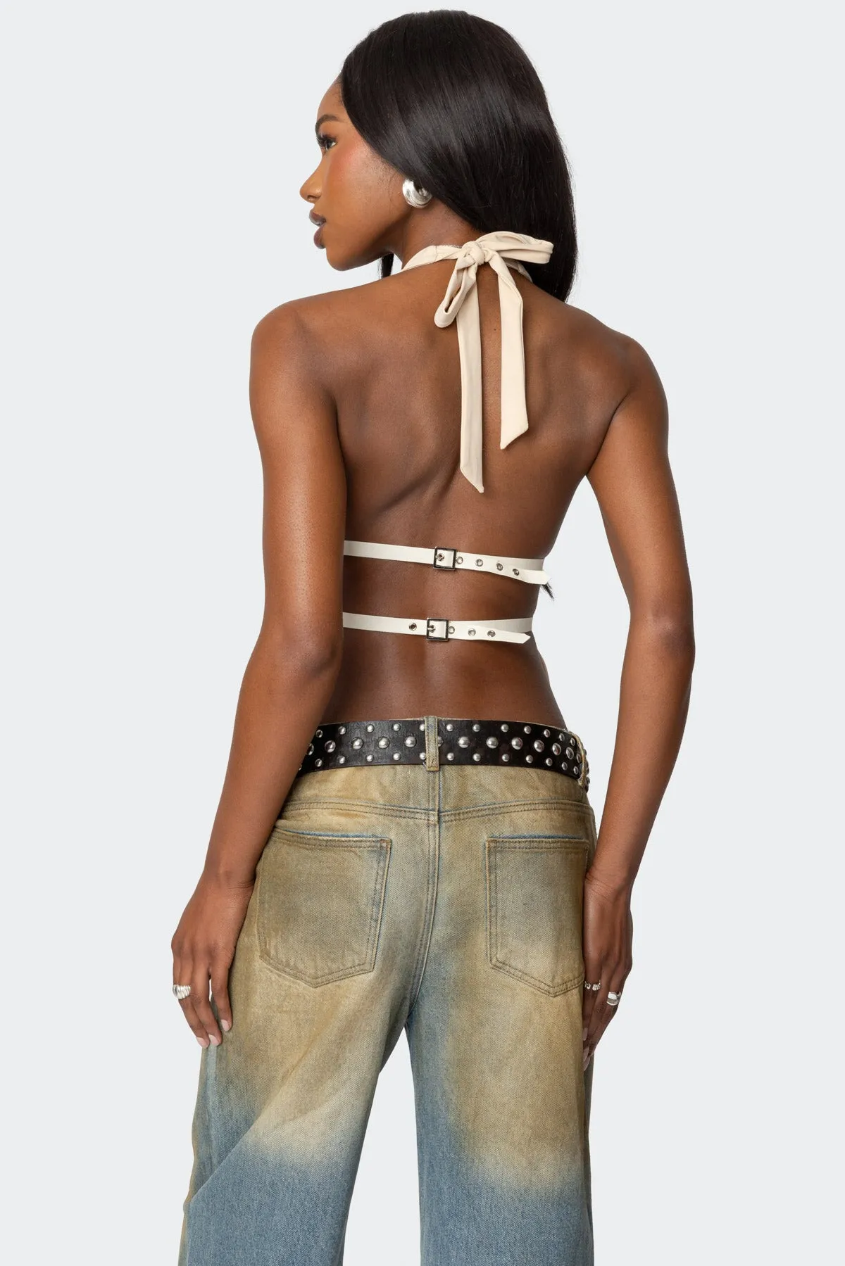 Studded Split Front Backless Halter Top sold by Edikted product image thumbnail 5